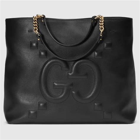 gucci embossed leather|Gucci leather tote bag.